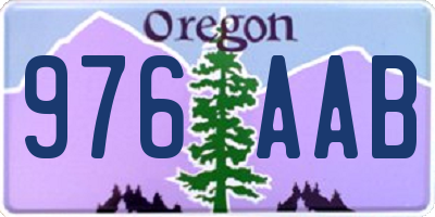 OR license plate 976AAB