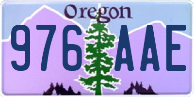 OR license plate 976AAE