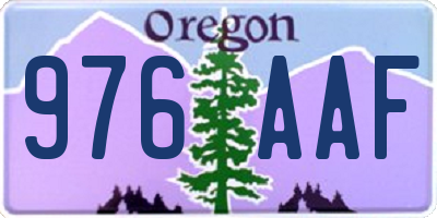 OR license plate 976AAF