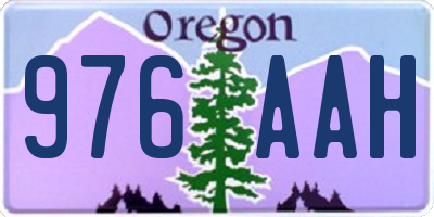 OR license plate 976AAH