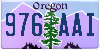 OR license plate 976AAI