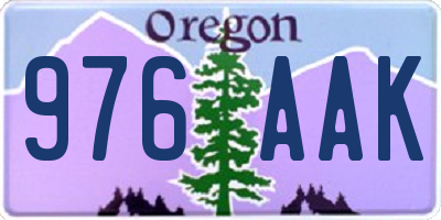 OR license plate 976AAK