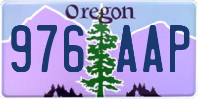 OR license plate 976AAP