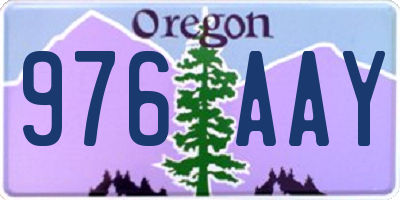 OR license plate 976AAY