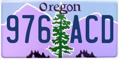 OR license plate 976ACD