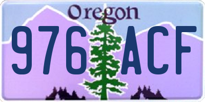 OR license plate 976ACF