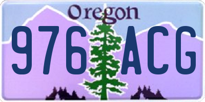 OR license plate 976ACG