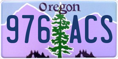 OR license plate 976ACS