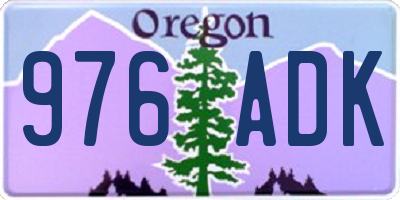 OR license plate 976ADK