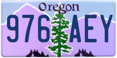 OR license plate 976AEY