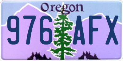 OR license plate 976AFX