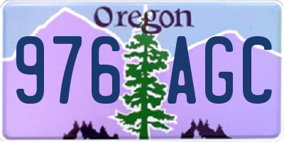 OR license plate 976AGC