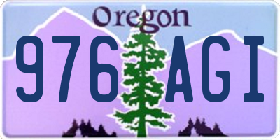 OR license plate 976AGI