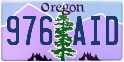 OR license plate 976AID