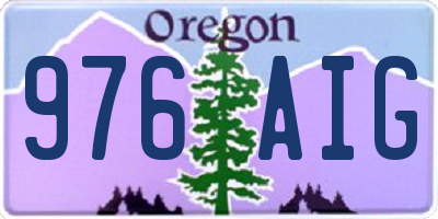 OR license plate 976AIG