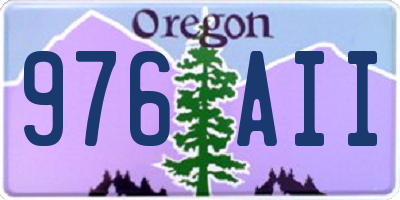 OR license plate 976AII