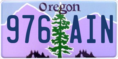 OR license plate 976AIN