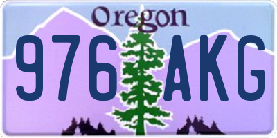 OR license plate 976AKG
