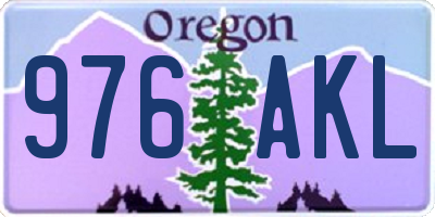 OR license plate 976AKL