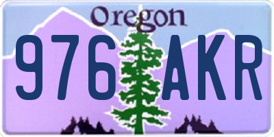 OR license plate 976AKR