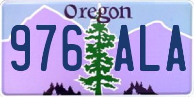 OR license plate 976ALA