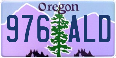 OR license plate 976ALD