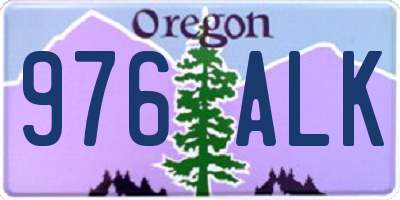 OR license plate 976ALK