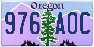 OR license plate 976AOC