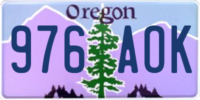 OR license plate 976AOK