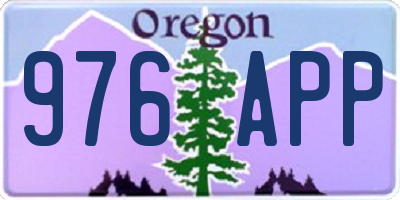 OR license plate 976APP