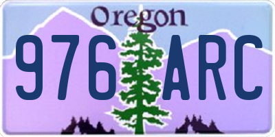 OR license plate 976ARC