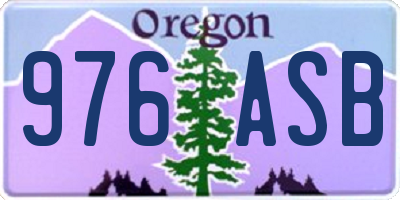 OR license plate 976ASB