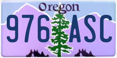 OR license plate 976ASC