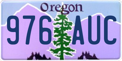 OR license plate 976AUC