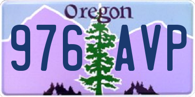 OR license plate 976AVP