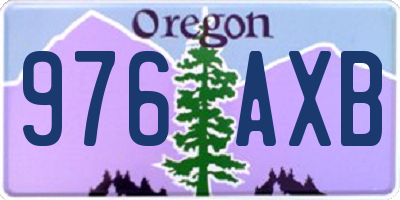 OR license plate 976AXB