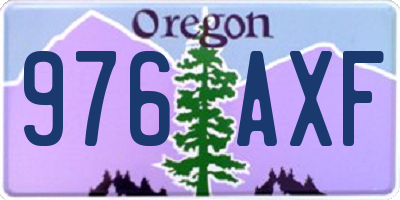 OR license plate 976AXF