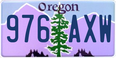 OR license plate 976AXW