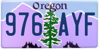 OR license plate 976AYF