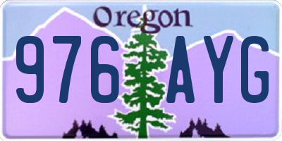 OR license plate 976AYG