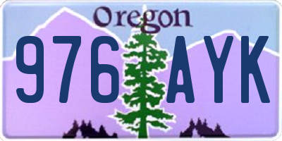 OR license plate 976AYK