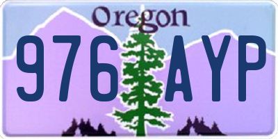 OR license plate 976AYP