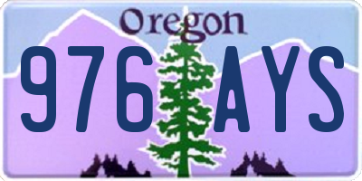 OR license plate 976AYS