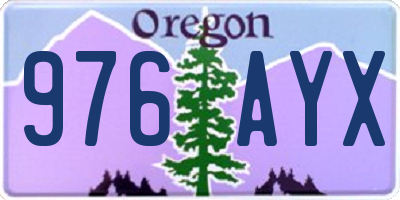 OR license plate 976AYX