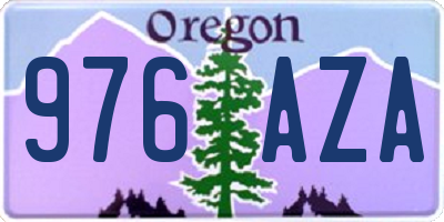 OR license plate 976AZA