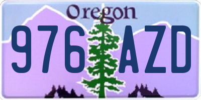 OR license plate 976AZD