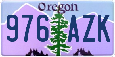 OR license plate 976AZK