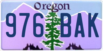 OR license plate 976BAK