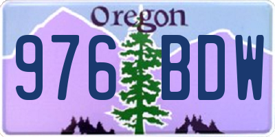 OR license plate 976BDW