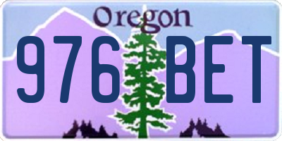 OR license plate 976BET